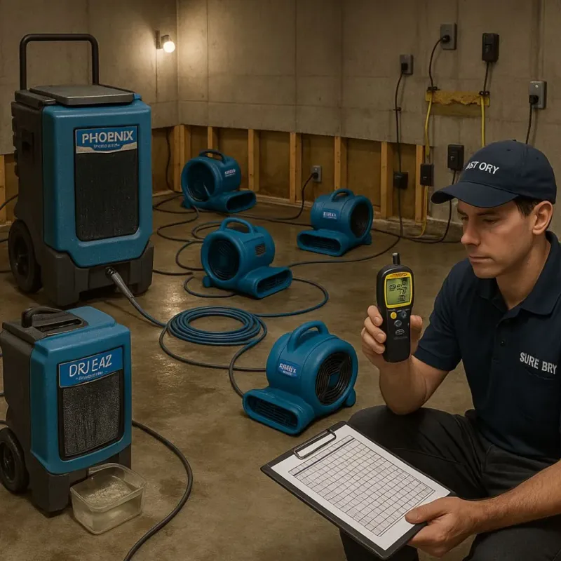Structural Drying and Dehumidification process in Penndel, PA